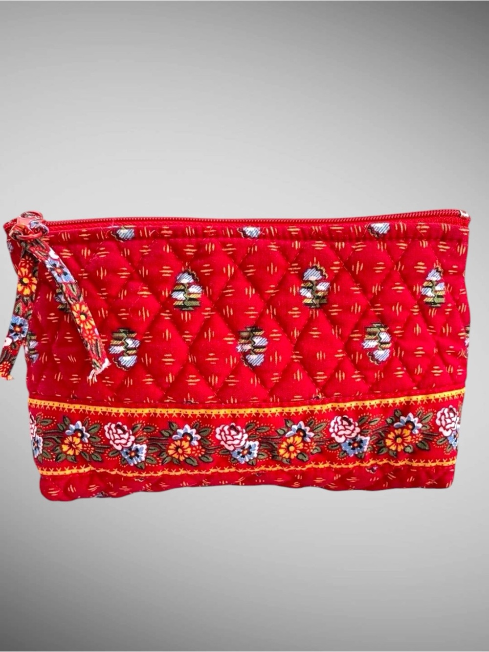 Vera Bradley Provincial Red Small Cosmetic Bag Retired Vintage EUC